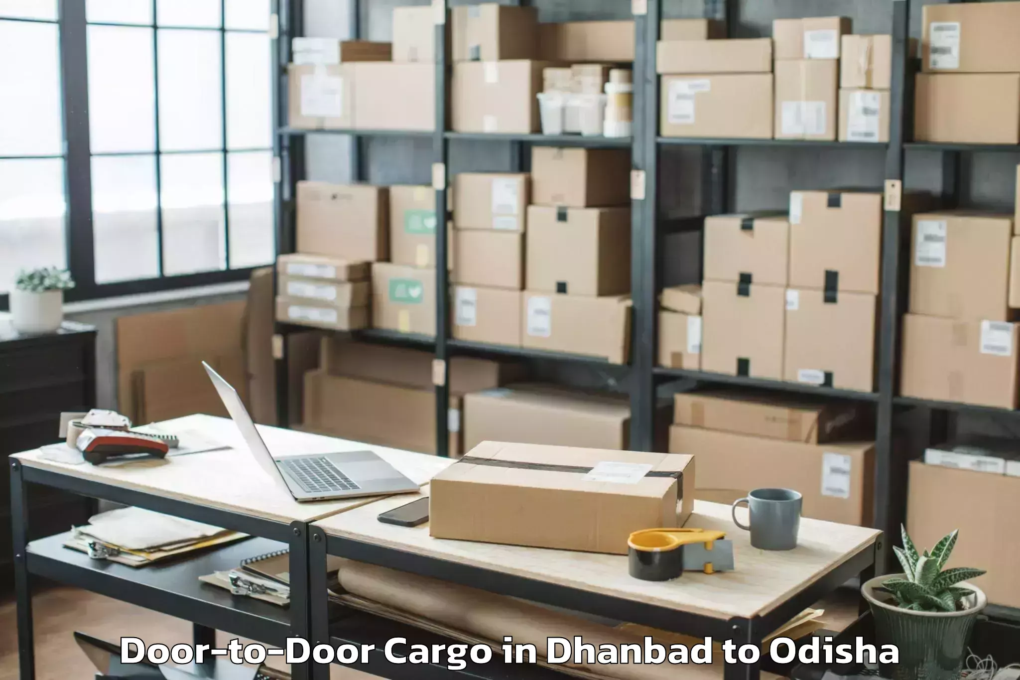 Trusted Dhanbad to National Law University Odisha Door To Door Cargo